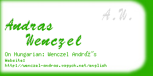 andras wenczel business card